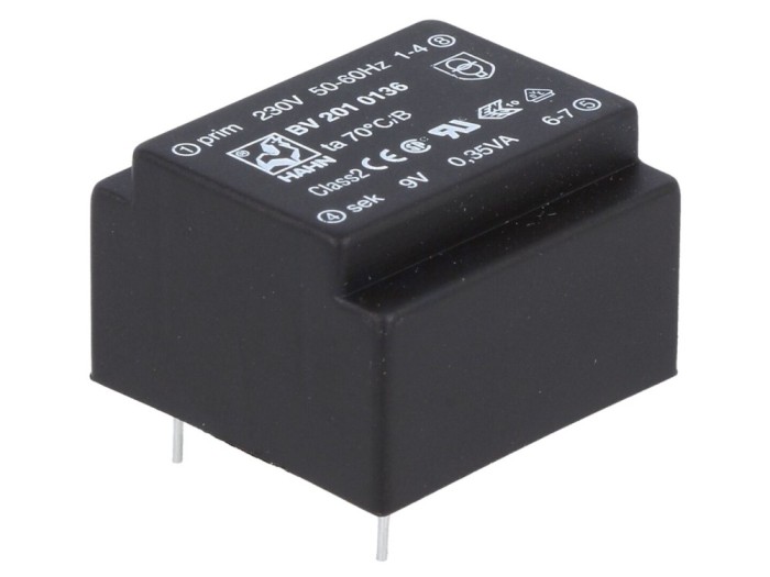 Transformator &icirc;ncapsulat 230V 9V 0,35VA