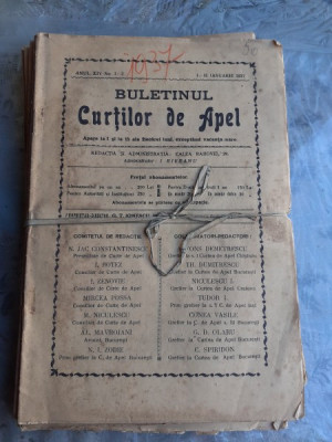 BULETINUL CURTILOR DE APEL, 1937, NUMERE DE LA 1 LA 20 foto