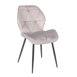 Scaun bucatarie / living fix Kordas tapitat, metal + textil, roz + negru
