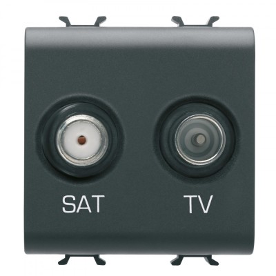 Priza TV+SAT 2M Gewiss Chorus negru GW12383 foto