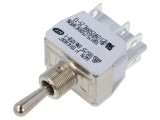 Comutator basculant APEM 647H/2 3 poziții DP3T 10A 250VAC (ON)-OFF-(ON)