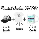 Set Cadou pentru Tata , sapca, Tricou si Cana cu Mesaje Emotionante