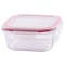 Recipient pentru alimente, BSG1, 0750 ml, 15x15x6 cm, patrat, sticla borosilicata/PP, Clip, MagicHome