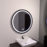 Oglinda LED rotunda 60 cm cu touch, dezaburire si lumina dimabila
