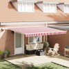 Marchiză retractabilă roșie și albă Roșu și alb 450 &times; 300 cm