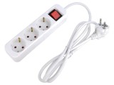 Prelungitor alimentare LANBERG 3x1mm&sup2; Schuko 3 prize, 1.5m alb gumă