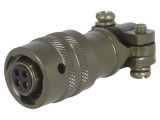 Conector circular mufă pe cablu PIN 4 mamă drept argintat