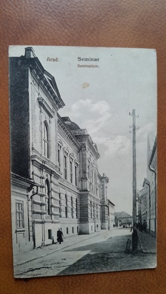 Carte postala, Arad Seminarul, 1924