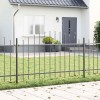 Gardă de Grădină cu V&acirc;rf &icirc;n Arc Gri 5.1x1 m din Oțel
