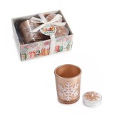 Set candela, 2 lumanari Craciun in cutie cadou JH &Oslash; 5 x 6 H
