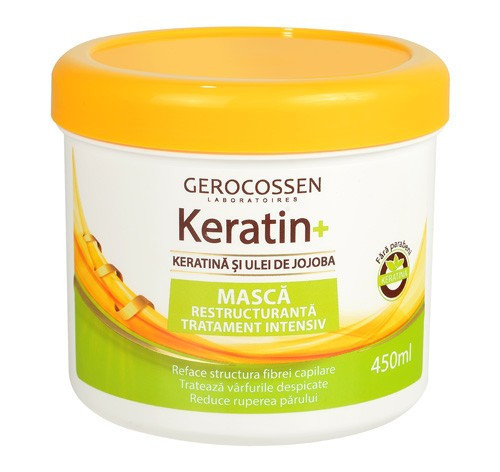 Masca tratament intensiv cu keratina si ulei de jojoba - Keratin+ 450 ml,