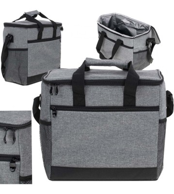Geanta termoizolanta pentru picnic sau plaja, capacitate 16l, culoare Gri foto