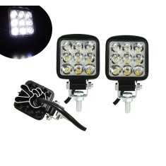 Set 2 LED Mini Proiectore 27W , 6x6 cm , 12 24V , Lumina Alba 6500K