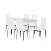 Renton 6+1 dining set alb-negru