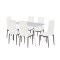 Renton 6+1 dining set alb-negru