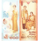 Bancnota Thailanda 100 Bath 2004 P-111 Comemorativa UNC