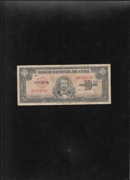 Rar! Cuba 10 pesos 1949 seria071034