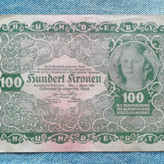 100 Kronen 1922 Austria / coroane / seria 307244