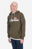 Ellesse bluză SHK13288 Ferrer barbati, culoarea verde, cu glugă, neted SHK13288-KHAKI