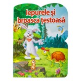 Carte ilustrată cu fabula Iepurele și Broasca Țestoasă, 19x19 cm, 12 file, CMCLASS