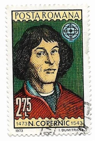 Romania (648) - Aniversari I - N. Copernic, 1973, obliterata