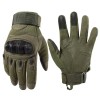 Manusi Tactice Combat, Touchscreen, Microfibra/Piele Eco, marime L, Verde Militar, Linovit