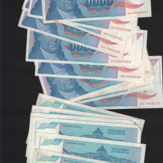 Iugoslavia Yugoslavia 5000 dinara dinari 1994 VF-XF pret pe bucata