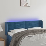 Gossi tablie de pat cu led, albastru inchis, 147x16x78/88 cm, catifea