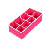 Cutie De Depozitare, Pentru Lenjerie, Sosete Si Sutiene, Material Textil, 8 Compartimente, 32 x 16 x 10 cm, Culoare Roz