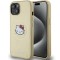 Husa Hello Kitty iPhone 15 Hardcase Leather Kitty Head MagSafe, HKHMP15SPGHCKD, auriu