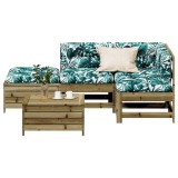 Gossi set mobilier de gradina cu perne, 5 piese, lemn de pin tratat
