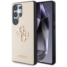 Husa originala Guess Samsung Galaxy S25 Ultra Hardcase 4G Grained Big and Classic Logo, bej, GUHCS25LPGT4MBE foto