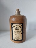 Sticla ceramica (gresie) goala, vintage, cu eticheta, Beerenweinw Drachenglut, 1.0 litru, de la bautura alcoolica, Germania