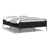 Cumpara ieftin Cadru de pat, negru, 120x200 cm, lemn prelucrat si metal