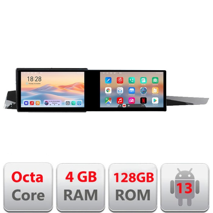 Navigatie Renault Laguna 3 Edotec 2 ecrane 8 core 4+128 21.6 inch Incell android Wifi 5Ghz gps internet CarStore Technology