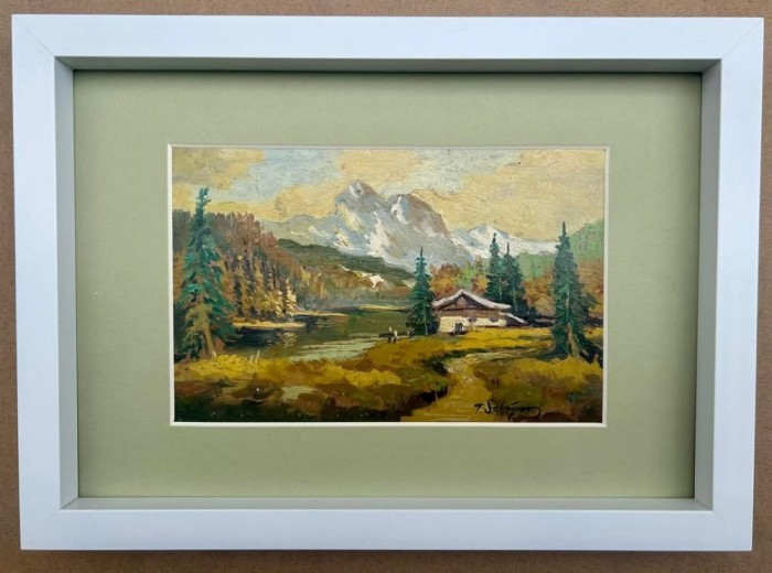 Toader Schipor Tablou Peisaj Bucovinean de Toamnă , Pictura &icirc;n ulei, inramat 24x33cm
