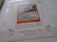 1975 LP 883 EXPOZITIA INTERNATIONALA FILATELICA &amp;#039;&amp;#039;ARPHILA&amp;#039;&amp;#039; PARIS foto