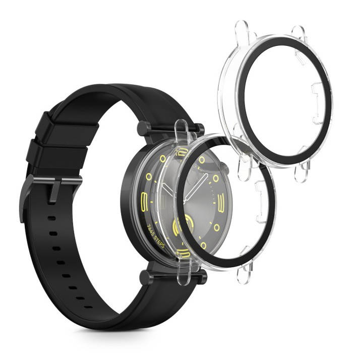 Set 2 Huse Kwmobile cu sticla securizata pentru Huawei Watch GT 4 (41mm), Transparent, Plastic, KWM0000254P001C