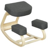 Vinsetto Scaun Ergonomic pentru Genunchi din Mesteacăn și Pernă Gri | Aosom Romania