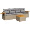 Set canapele de gradina cu perne, 5 piese, bej, poliratan