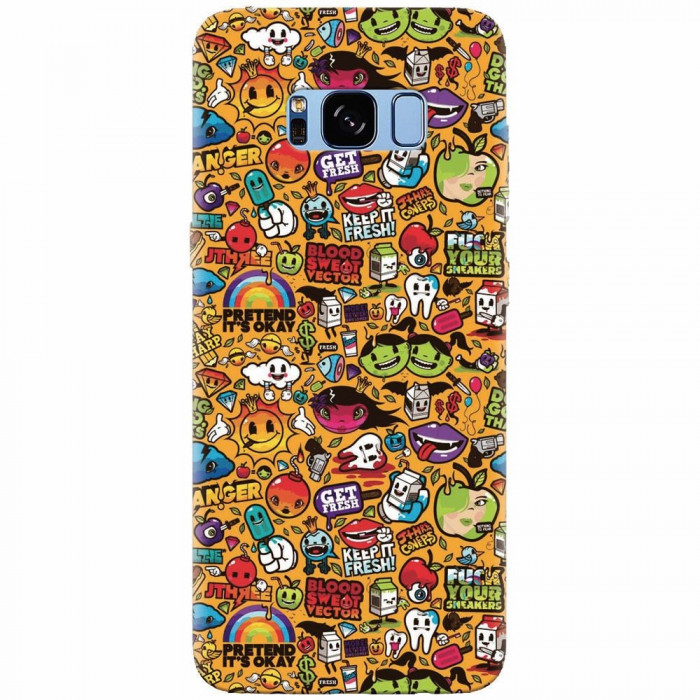 Husa silicon pentru Samsung S8 Plus, Colorful Sticker Illustrations