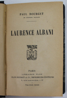 LAURENCE ALBANI par PAUL BOURGET , 1919 foto