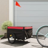 vidaXL Remorcă pentru biciclete, negru și roșu, 45 kg, fier