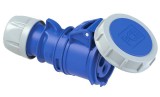 Priza industriala monofazica mobila pe cablu 3 poli 2P+E 16A 6h 230 V (50+60 Hz) albastra IP67