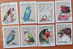 MANAMA-&amp;#039;&amp;#039;FAUNSA-PASARI-RAPITOARE&amp;#039;&amp;#039;-set 8Timbre-stamp. foto