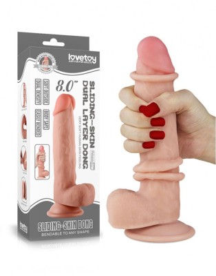 Dildo Sliding Skin Dual Layer Dong 20cm foto