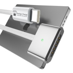 Cablu de Incarcare Magsafe 3, PRESTIGE CHARGE&reg;, pentru Apple Macbook Air / Pro, 140W Maxim, USB C-Magsafe 3, PD 3.1, Afisaj Indicator LED, Magnetic, M