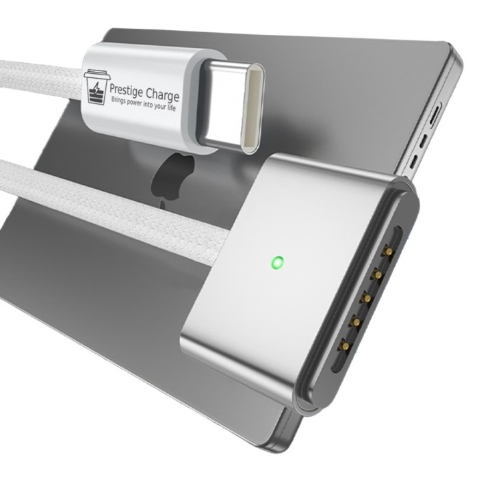 Cablu de Incarcare Magsafe 3, PRESTIGE CHARGE&reg;, pentru Apple Macbook Air / Pro, 140W Maxim, USB C-Magsafe 3, PD 3.1, Afisaj Indicator LED, Magnetic, M