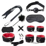 Set Rosy Bondage 10pcs Rosu/Negru