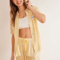 women'secret pijama UNIVERSAL femei, culoarea galben, 3597417